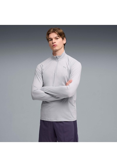 Puma Velocıty Cloudspun Erkek Yarım Fermuarlı Koşu Üstü 526627 82 Gri