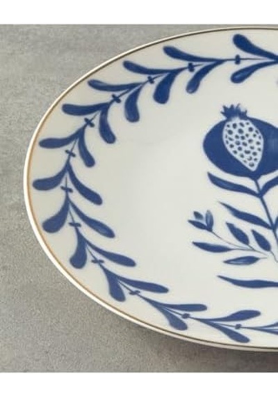 Carnival Porselen Pasta Tabağı 20 Cm Lacivert-beyaz Açık