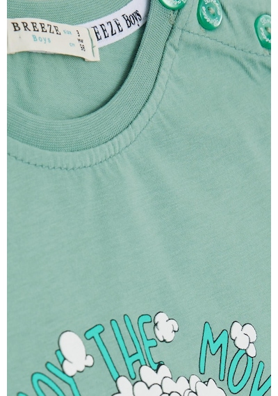 Breeze Girls & Boys Erkek Çocuk Tişört Pop Corn Baskılı 2-6 Yaş, Mint Yeşili-mint Yeşili Mint