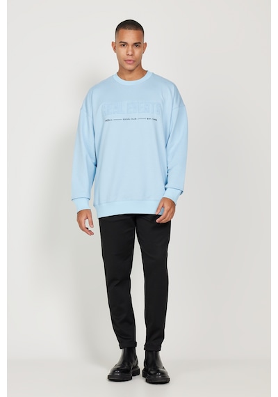 AC&Co / Altınyıldız Classics Erkek Mavı Oversize Bol Kesim Bisiklet Yaka Pamuklu Sweatshirt Mavi AC&Co / Altınyıldız Classics Erkek Mavı Oversize Bol Kesim Bisiklet Yaka Pamuklu Sweatshirt Mavi