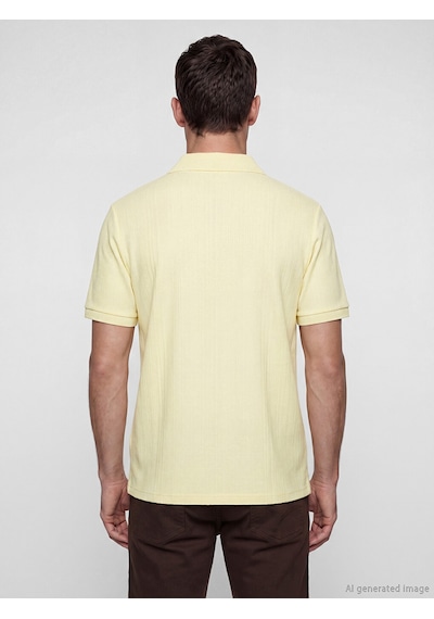 Lcwaıkıkı Classic Sarı Polo Yaka Strüktürlü Erkek Tişört