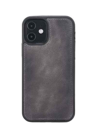 Apple Uyumlu  iPhone 12 Pro Deri Cüzdanlı Kılıf Vs4ef Gri
