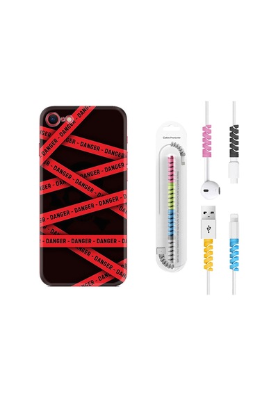 Apple Uyumlu iPhone 6/6S Kılıf Kablo Koruyuculu Danger 1372