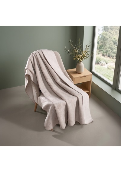 Maxstyle Sephia Tek Kişilik Battaniye Krem 150x200 Cm Renkli