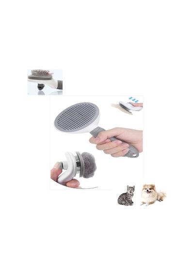 Otomatik Kolay Temizlenen Evcil Hayvan Tarağı Fırçası Kedi Fırçası Köpek Fırçası Tarağı Ebat: 19 Cm X 10 Cm