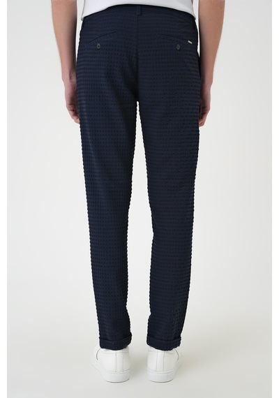 Efor Slim Fit Waffle Kumaş Esnek Pamuk Lacivert Pantolon P 1168 Lacivert