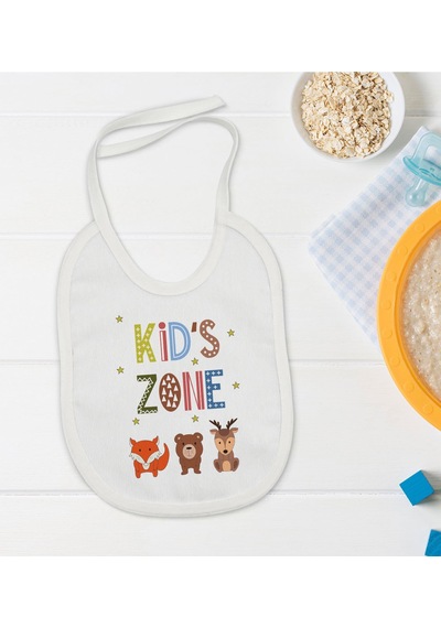 BK Kids Kids Zone Tasarımlı Bebek Mama Önlüğü - Model 1
