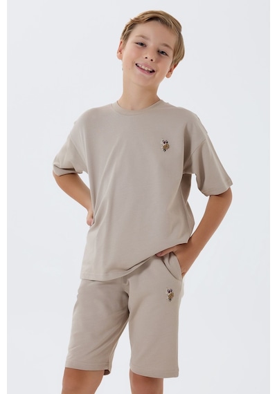 U.s. Polo Assn. Erkek Çocuk Krem Bermuda Takım 5274-49823 Krem