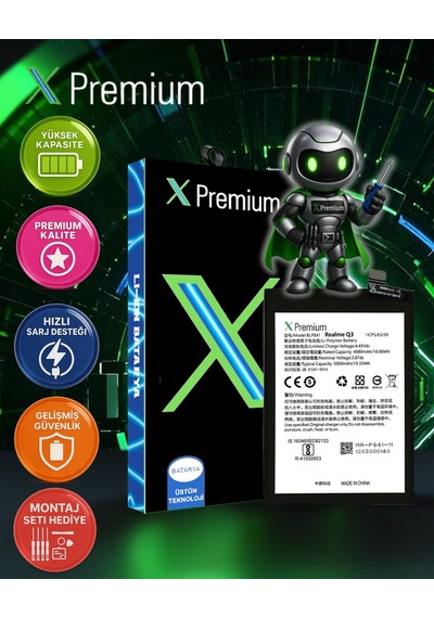 Xpremium Oppo Realme Q3 Uyumlu Batarya Pil Süper Yüksek Kalite 5000 Mah Blp841