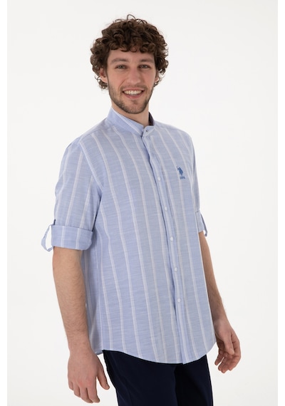 U.S. Polo Assn. Erkek Hakim Yaka Mavi Gömlek 50306392-VR036