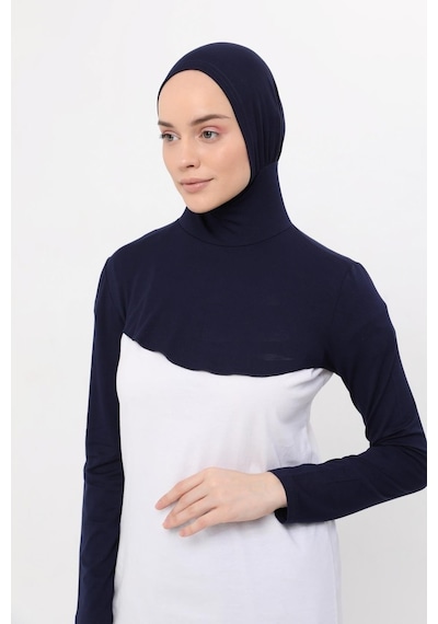 Altobeh Boyunluklu Boneli Uzun Kolluk Lacivert Çok Renkli