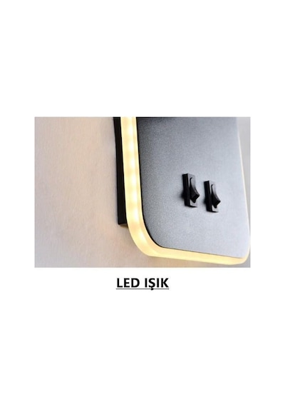 Tuvalu Siyah Led Duvar Apliği / 13w / 3200k Gün Işığı / Çift Anahtarlı Çift Kademe Yanma / 930 Lümen / 220 Diğer