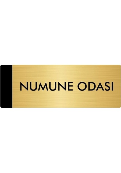 Metal Yönlendirme Levhası, Departman Kapı Isimliği Numune Odası 7x20 Cm Altın Renk