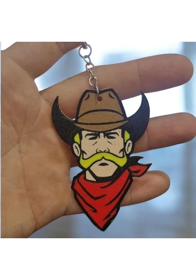 Cowboy Sevimli Figür Karakter Anahtarlık Çok Renkli