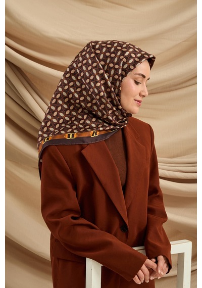 Silk Home Twill İpek Eşarp 11481-31 Acı Kahve, Taba, Vizon, Gri
