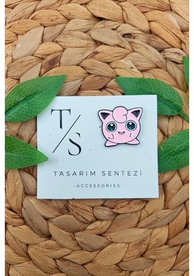 Rozet Çanta Şapka Takı Aksesuar Pokemon Jigglypuff Wigglytuff Çok Renkli