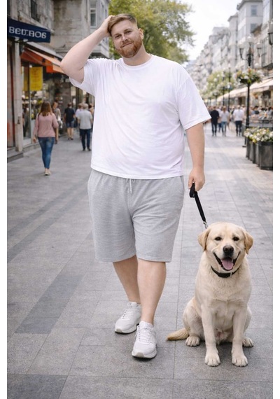 Akt Gayem Butik 7xl-10xl Beden Şort Gri