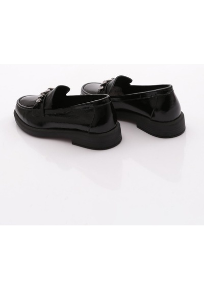 Dgn 147 Kadin Loafer Ayakkabi Siyah Rugan