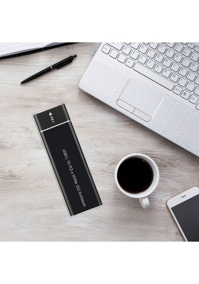 M.2 Nvme Usb3.1 Tip-c Gen2 10gbps Muhafaza M.2 Pcı-e Ssd Sabit Disk Harici Sürücü Kutusu M.2 M-key Ssd'den Usb-c'ye Adaptör Siyah