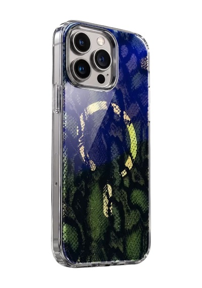 Onegif Apple iPhone Uyumlu 16 Pro Max Desina Magsafe Kapak - Desen 7 Mavi