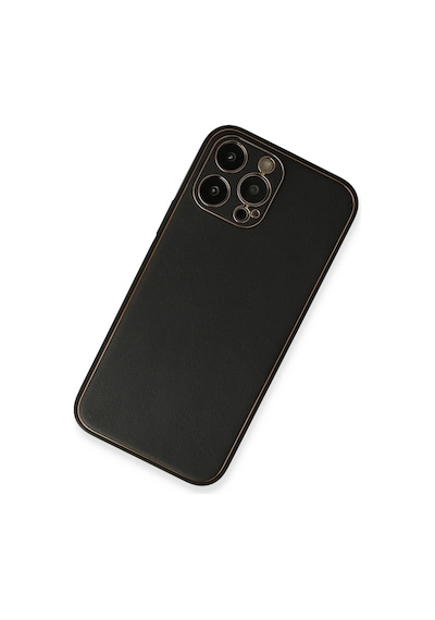 Cosmotex Newface Apple iPhone Uyumlu  13 Pro Max Kılıf Coco Deri Silikon Kapak - Siyah