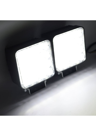 16 Led Kare Çalışma Lambası [kalın Kasa] Sis Lambası 1 Adet