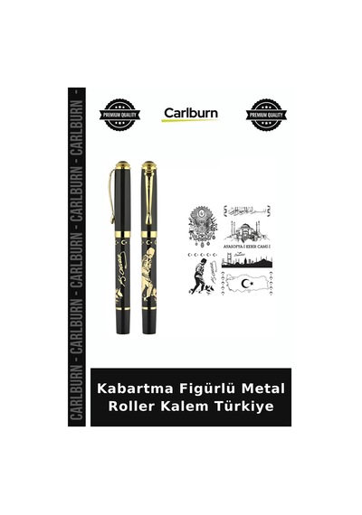 Özel Üretim Kırtasiye Ofis Hediyelik İmza Kalemi 586 - Kabartma Figürlü Metal Roller Kalem - Türkiye