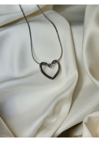 Kalpli Düğüm Loop Silver Gümüş Renkli Kolye