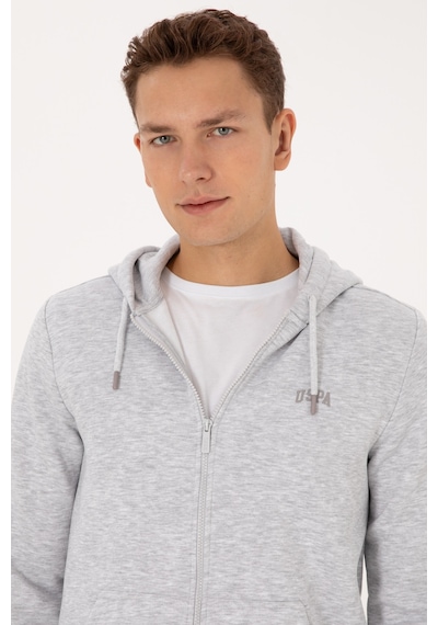 U.S. Polo Assn. Erkek Regular Fit Açık Gri Şardonlu Örme Hırka 50313755-VR001
