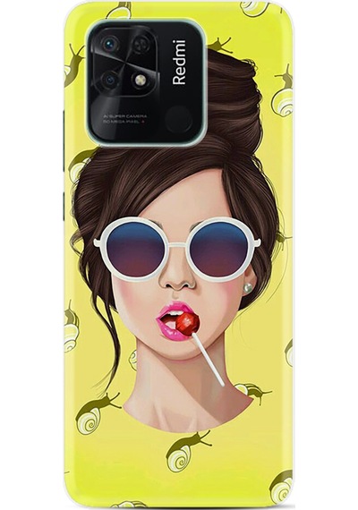 Xiaomi Redmi Poco C40 Kılıf Resimli Desenli Baskılı Silikon Lollipop Woman 1416