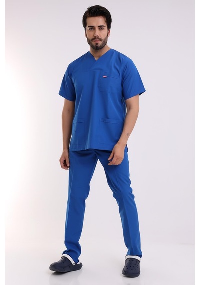 Zarf Yaka Erkek Takım - 56 Saks Mavi-6394