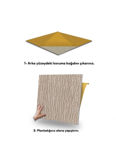 Tink Kendinden Yapışkanlı Keçe Karo Zemin Ve Duvar Kaplama Geometrik Desenli Devetüyü 48x48 Cm 22 Adet 5 M² 22 Adet 5 M²