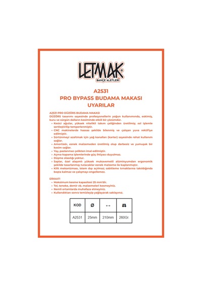 Pro Düzörs Budama Makası - A2531