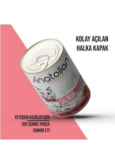 Anatolian Premium Somonlu Parça Etli Yetişkin Kedi Konservesi 24 X 400 G