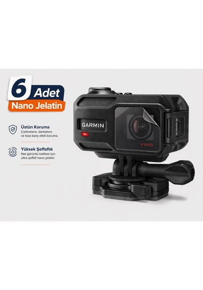 Garmin Virb X Aksiyon Kamerası Uyumlu 6 Adet Hidrojel Ekran Film Nano Jelatini