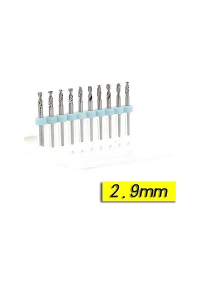 Pcb Mikro Karbür Cnc Matkap Ucu 10Lu Set 2.90Mm Tungsten 18 Shank