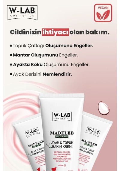 W-Lab Cosmetics Ayak Topuk Bakım Kremi 100 Ml Ve W-Lab Cosmetics Ayak Tırnak Bakım Spreyi 100 Ml