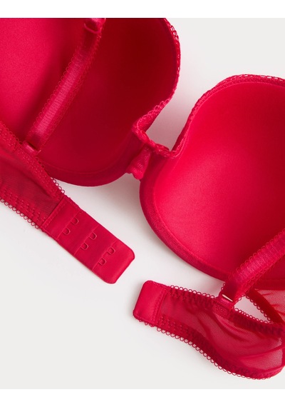 Marks & Spencer Jasmine Dantel Detaylı Balenli Demi Cup Sütyen T33002403 Kırmızı
