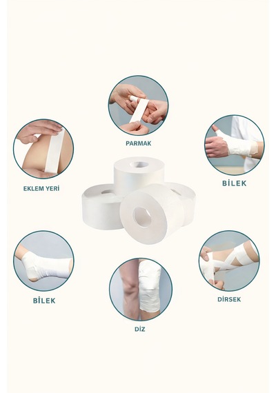 Rijit Fiksasyon Yapışkanlı Sporcu Bandajı 3.7cm X 10 Metre Siyah