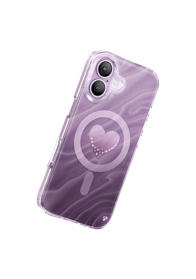 İphone 17 Uyumlu Kılıf M-safe Özellikli l Swarovski Taşlı Zore Paris Rovix Sert Pc Kapak Mor
