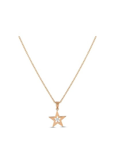 0.01 Karat Pırlanta Yıldız Trend Kolye T13550 Beyaz