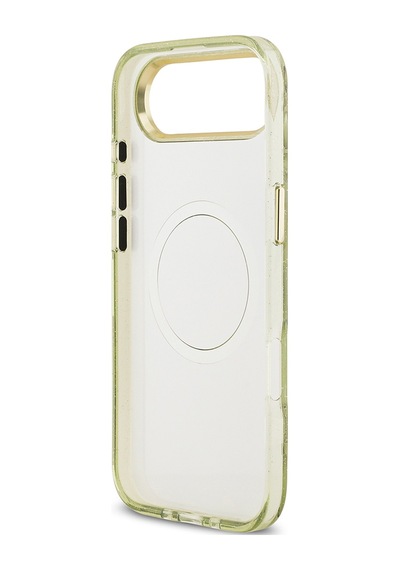Apple Uyumlu iPhone 17 Air Kılıf Guess Lisanslı M-safeli Simli Çiçek Desenli Metal Kamera Çerçeveli Kapak Yeşil Yeşil