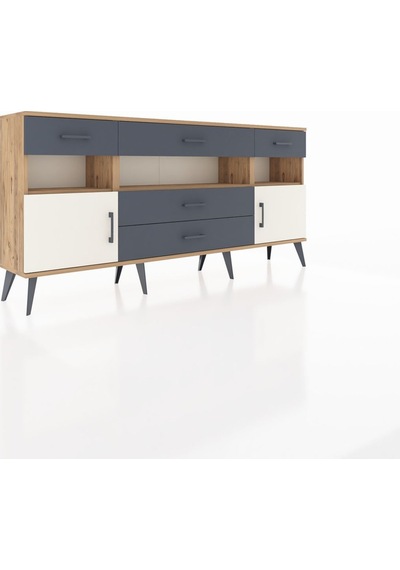 Arges Konsol 3 Raflı 5 Çekmeceli 2 Kapaklı 176x30x83 Çam-aytaşı/antrasit Aytaşı/antrasit Arges Konsol 3 Raflı 5 Çekmeceli 2 Kapaklı 176x30x83 Çam-aytaşı/antrasit Aytaşı/antrasit