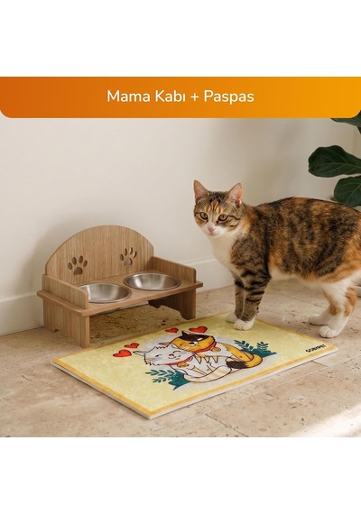 4'lü Kedi Köpek Konfor Seti Çadır Minder Mama Su Kabı Standı Vantuzlu Cam Yatağı Evcil Hayvan Seti