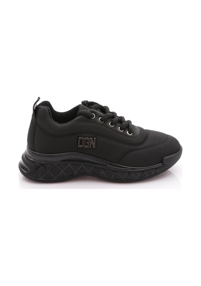 Dgn B012 Kadin Spor Ayakkabi Siyah Saten