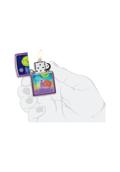 Zippo Alien Worlds Dizayn Çakmak Mor