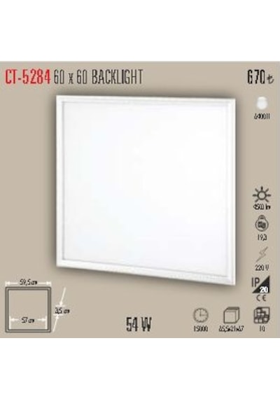 Ct 5284 G 60x60 60 W Led Panel Spot Armatür Beyaz S/a