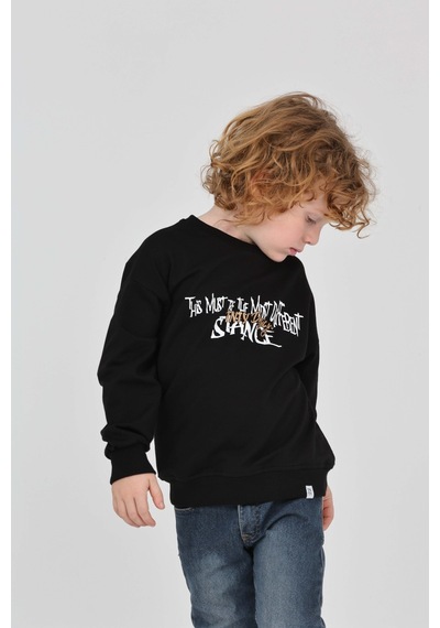 Toontoy Kids Toontoy Erkek Çocuk Tnty Design Baskılı Sweatshirt Siyah