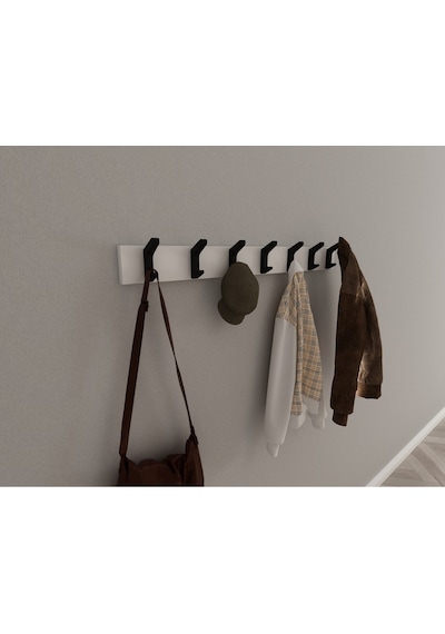 Hepsi3boyutlu Modern Duvar & Kapı Kanca Askılık - 7 Adet Siyah Kanca Askılık - Model No : 2 Siyah