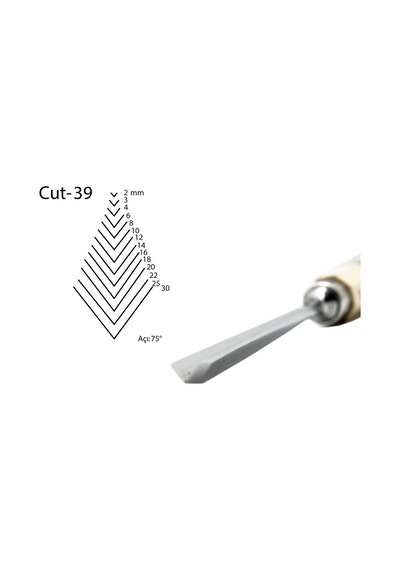 Kirschen Düz V Ağız Oyma Iskarpelası Kısa Cut39 - 6Mm